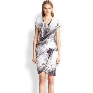 Helmut Lang | Tidal Print Tucked Jersey Dress | L